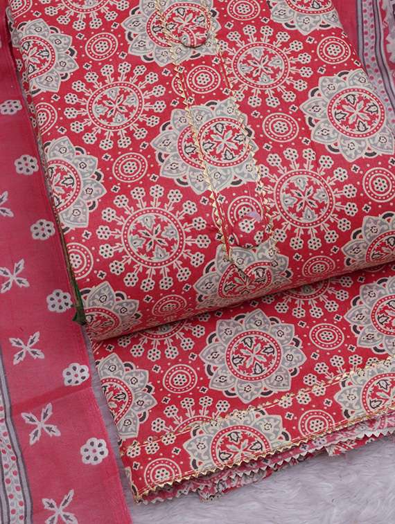 women pink printed unstitched suits - 20796759 - Standard Image - 4