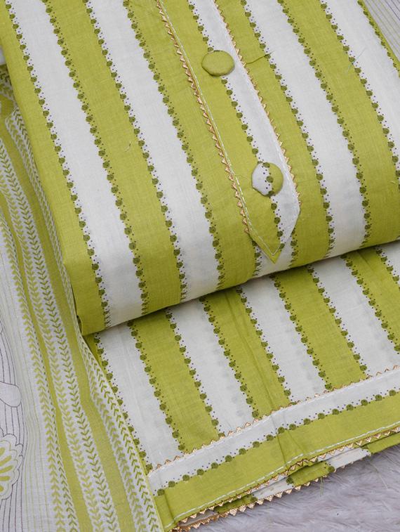 lime striped unstitched suit set - 20796765 - Standard Image - 4