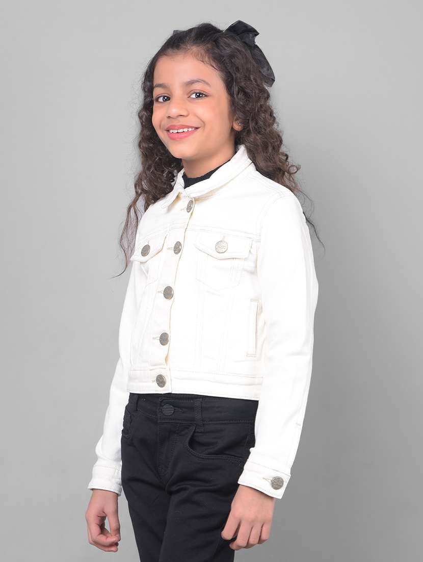girls solid long sleeve jacket