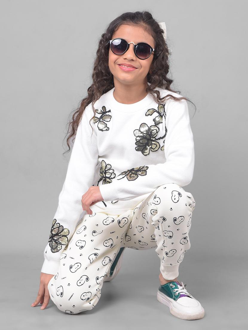 girls floral embroidered pullover sweater - 20796824 - Standard Image - 4