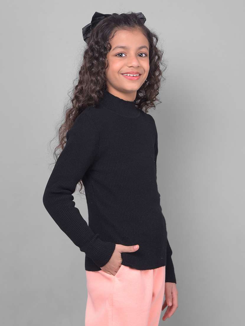 girls solid pullover sweater - 20796826 -  Standard Image - 1