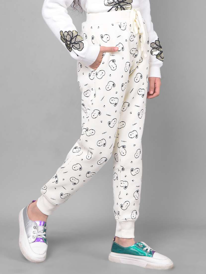 white cotton jogger track pant - 20796833 - Standard Image - 1