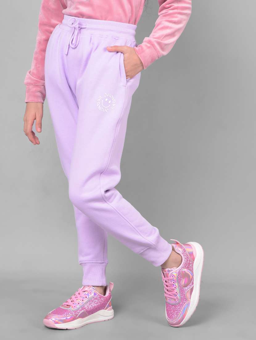 girls solid cotton jogger track pant - 20796834 - Standard Image - 1