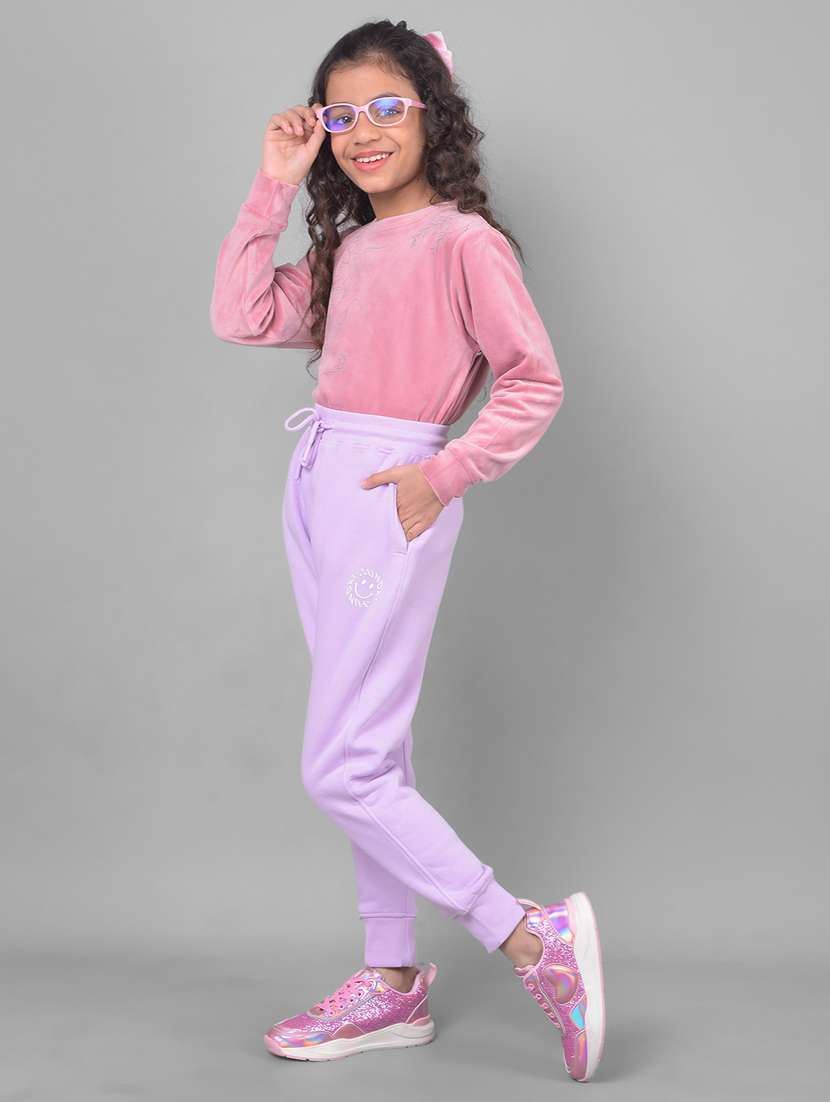 girls solid cotton jogger track pant - 20796834 - Standard Image - 4