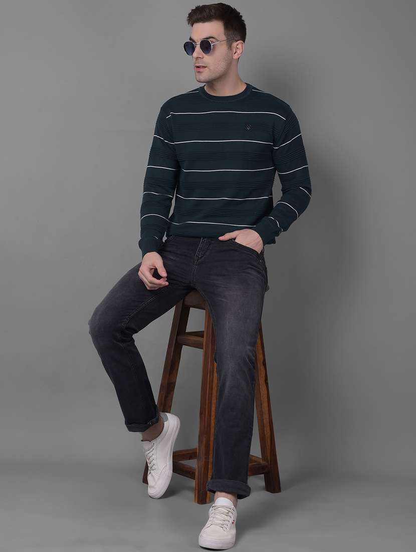 men round neck striped pullover - 20796877 - Standard Image - 4