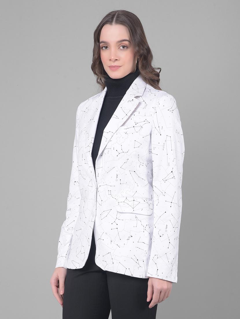 white cotton single breasted blazer - 20796915 - Standard Image - 1