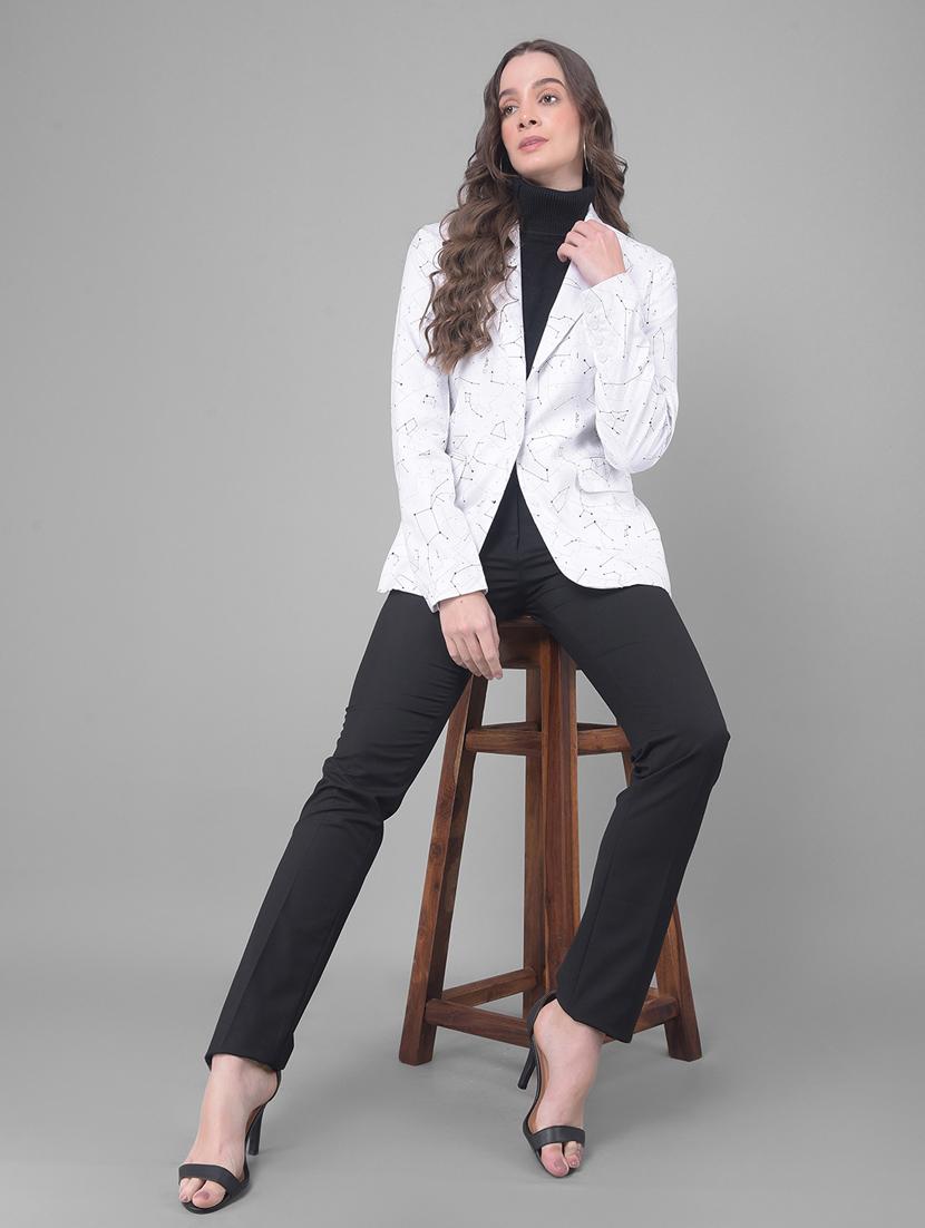 white cotton single breasted blazer - 20796915 - Standard Image - 4