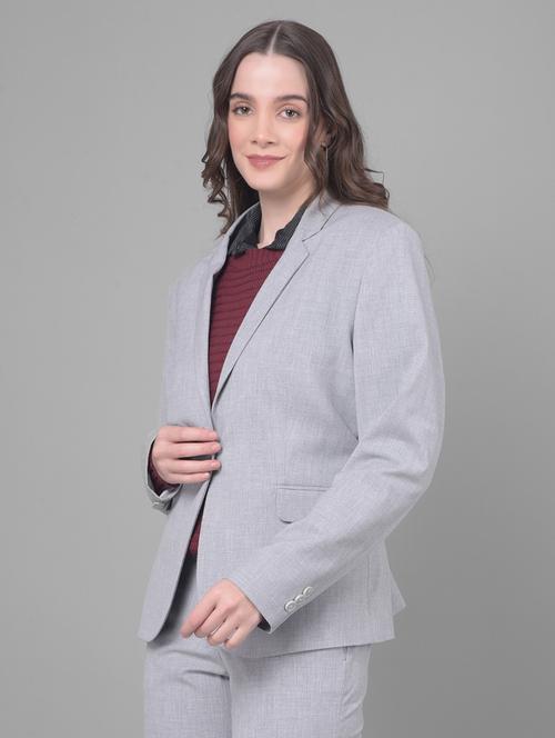 women solid long sleeve single breasted blazer - 20796916 -  Standard Image - 0