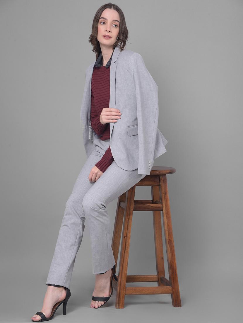 women solid long sleeve single breasted blazer - 20796916 - Standard Image - 4
