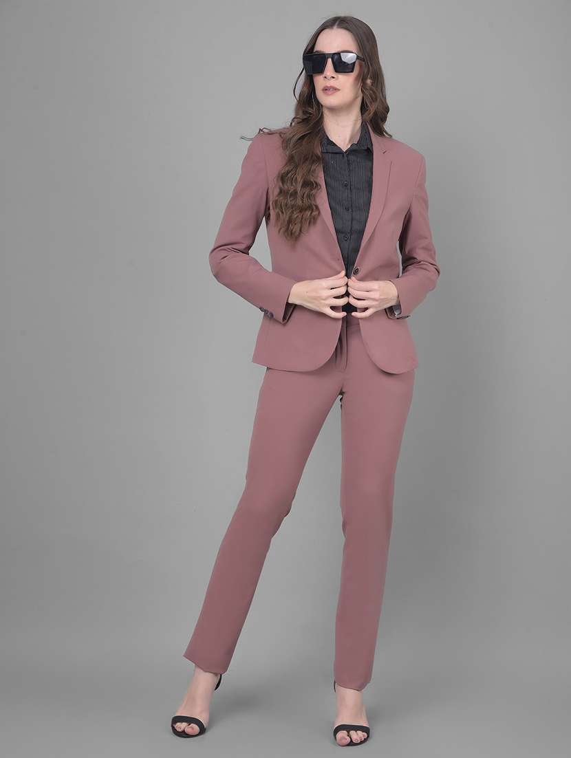 women solid long sleeve single breasted blazer - 20796955 -  Standard Image - 4