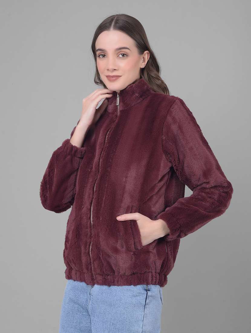women purple solid long sleeve regular jacket - 20796962 -  Standard Image - 1