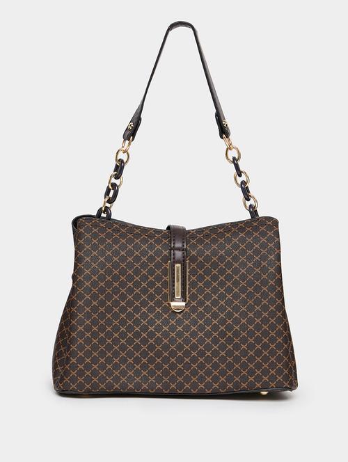 brown rubber printed handbag - 20806350 - Standard Image - 0