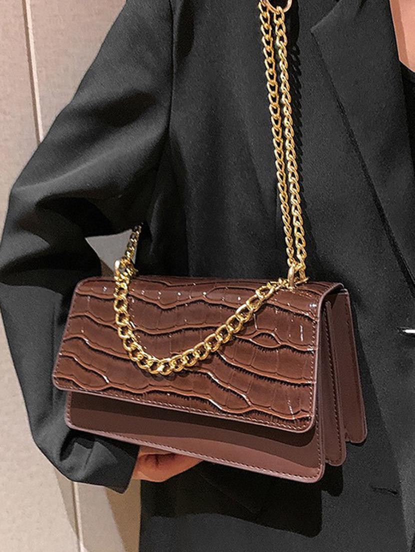 brown textured sling bag - 20806356 - Standard Image - 4