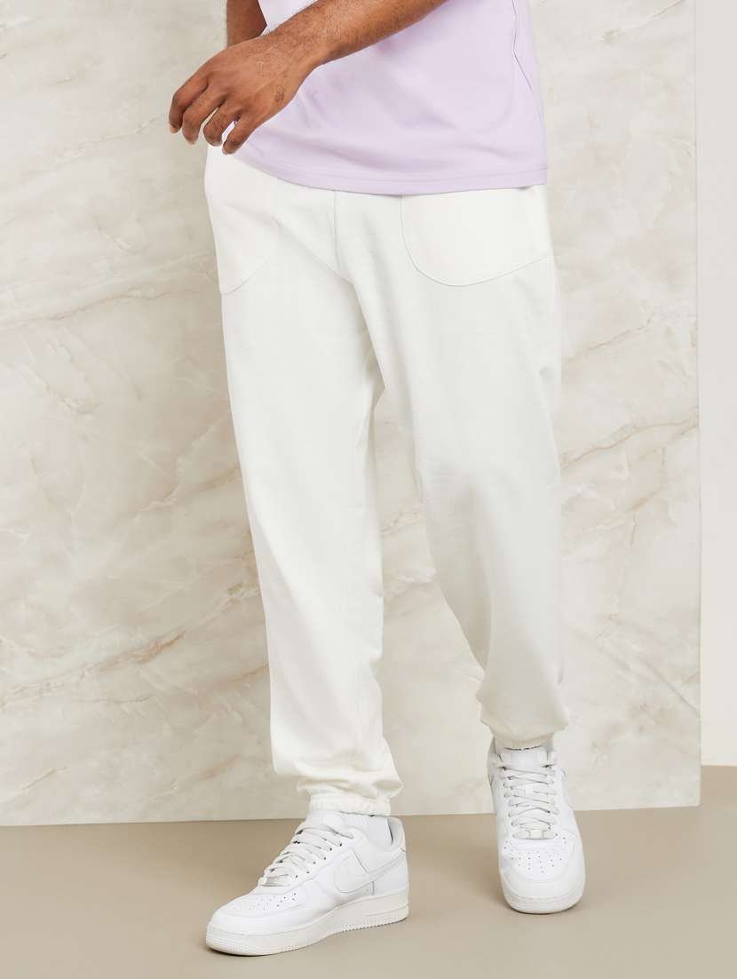 men solid cotton jogger
