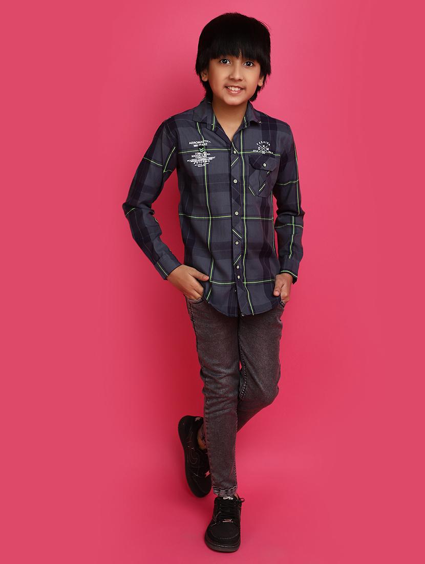 dark grey checks printed detailed casual shirt - 20806445 - Standard Image - 4