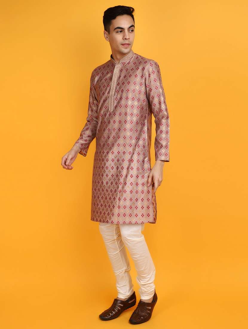 light pink jacquard ethnic wear - 20806582 -  Standard Image - 1