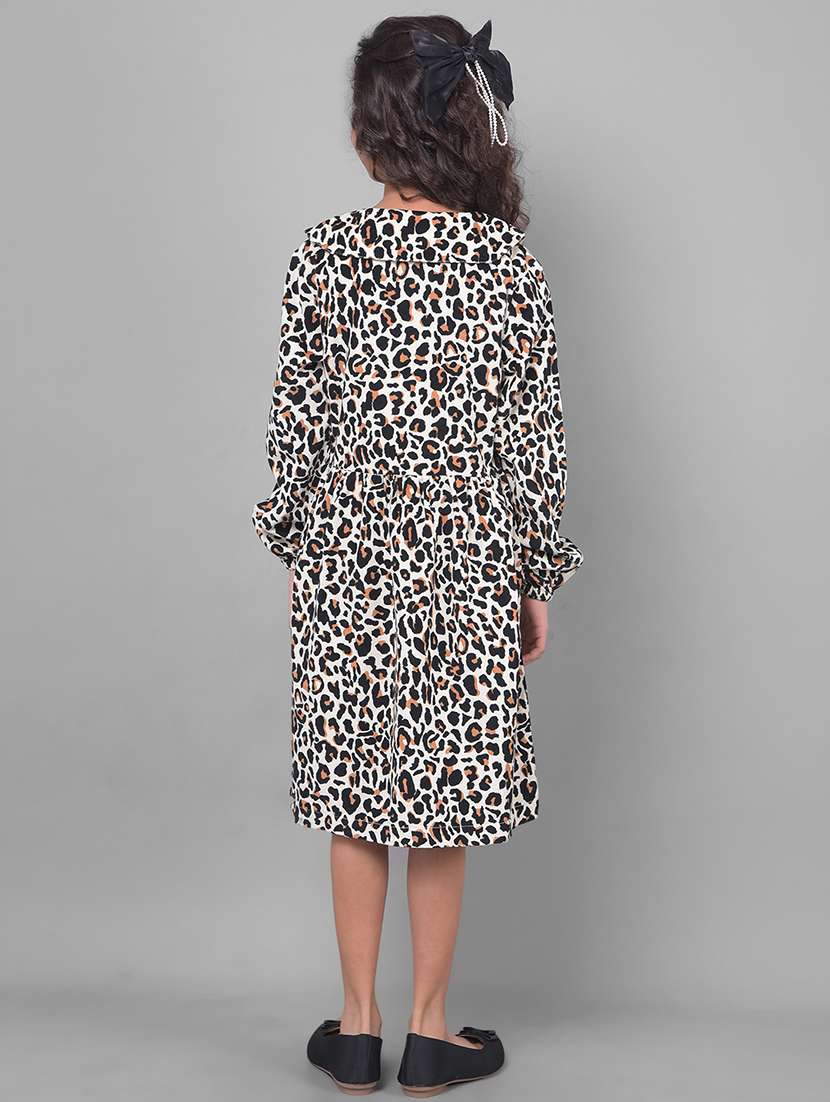girls white animal print cotton dress - 20806625 -  Standard Image - 4