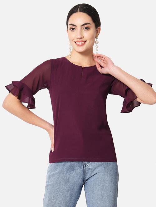 women maroon solid regular top - 20807177 -  Standard Image - 0