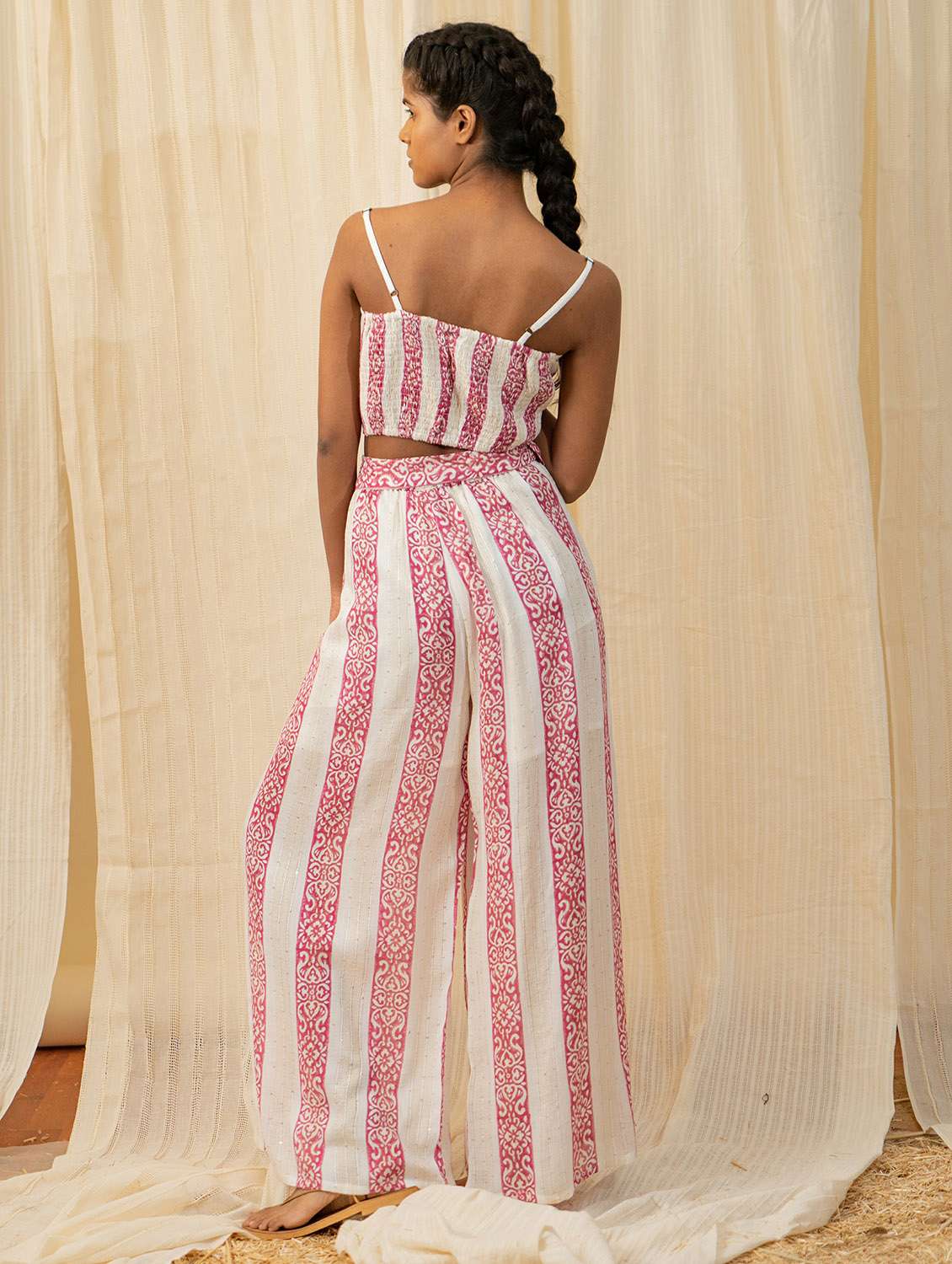 women white block printed top and palazzos co-ord set - 20807214 -  Standard Image - 1