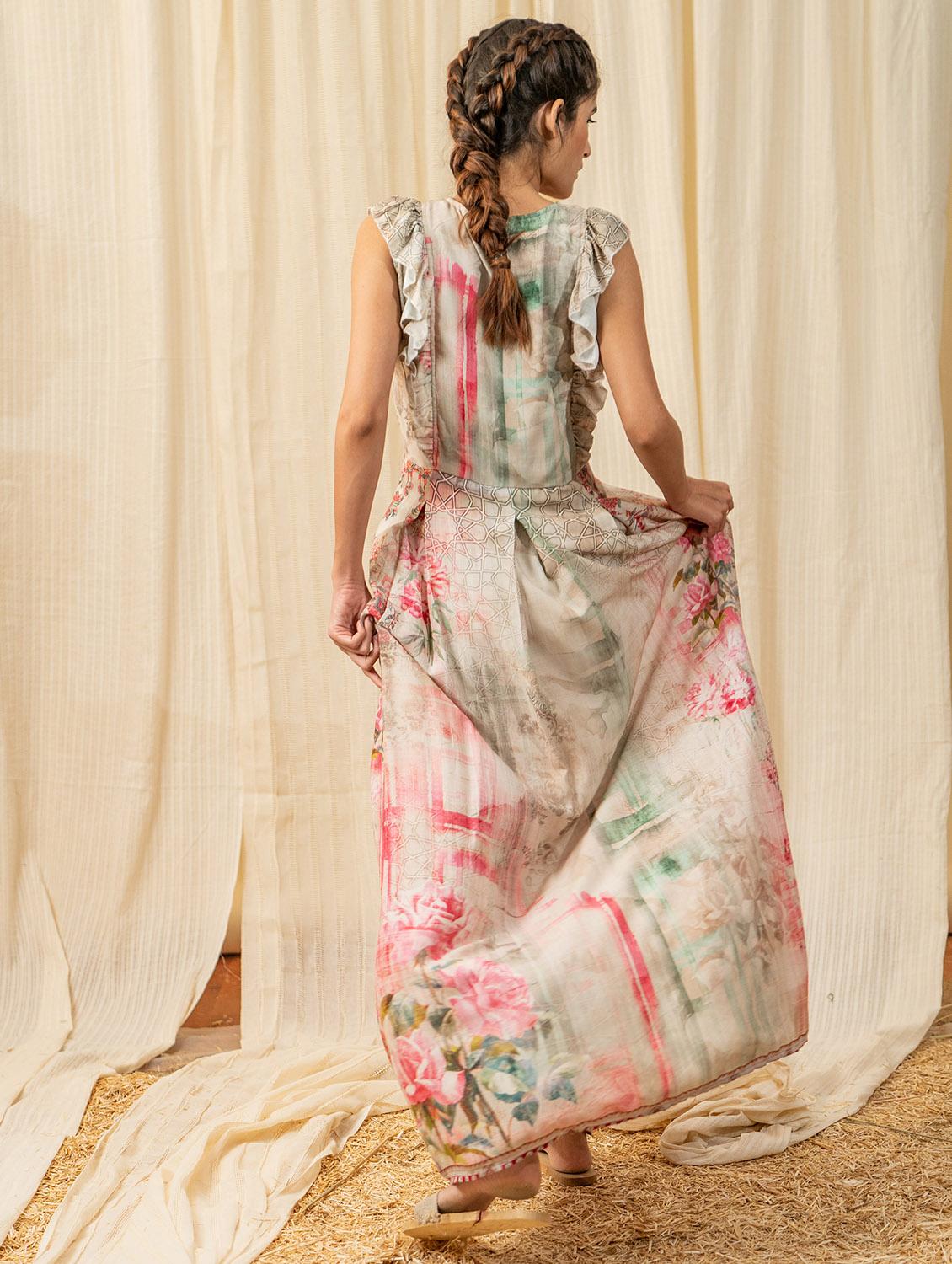 women multicolored printed fit & flare dress - 20807320 -  Standard Image - 1