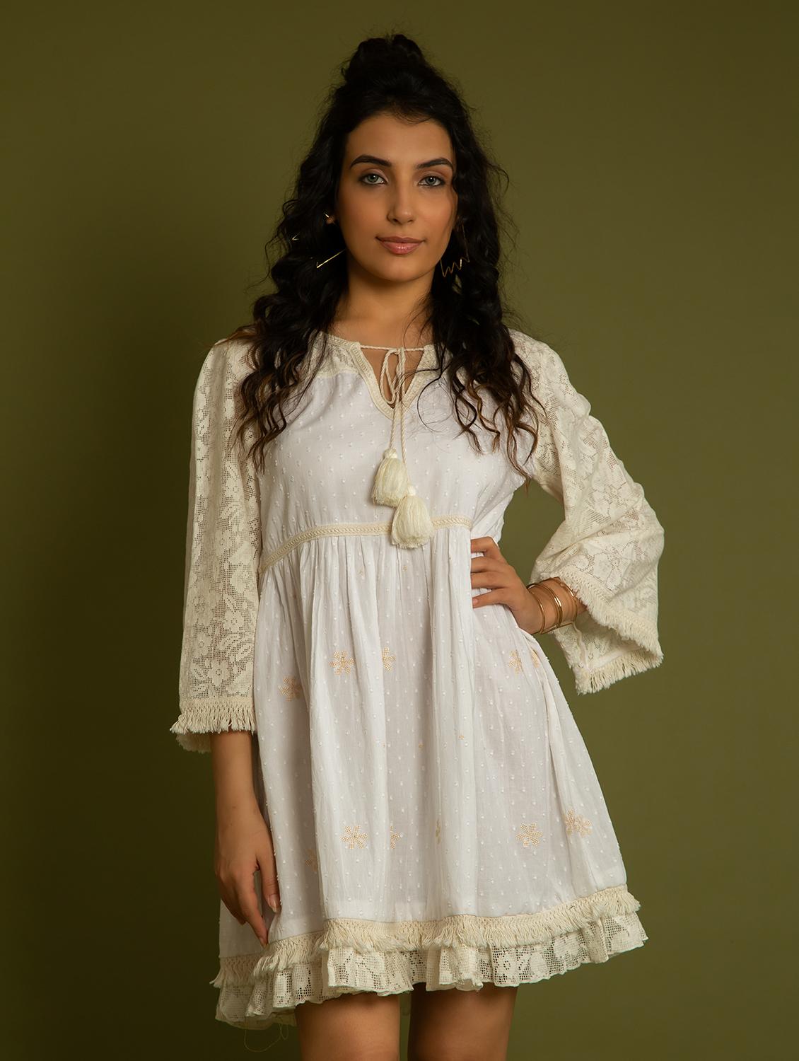 women white self-designed fit & flare dress - 20807351 - Standard Image - 1