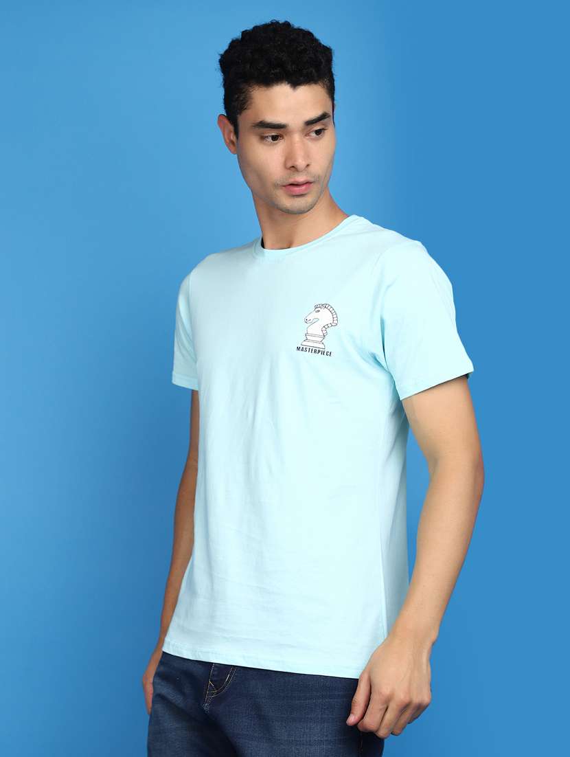 men round neck back print t-shirt - 20809694 -  Standard Image - 1