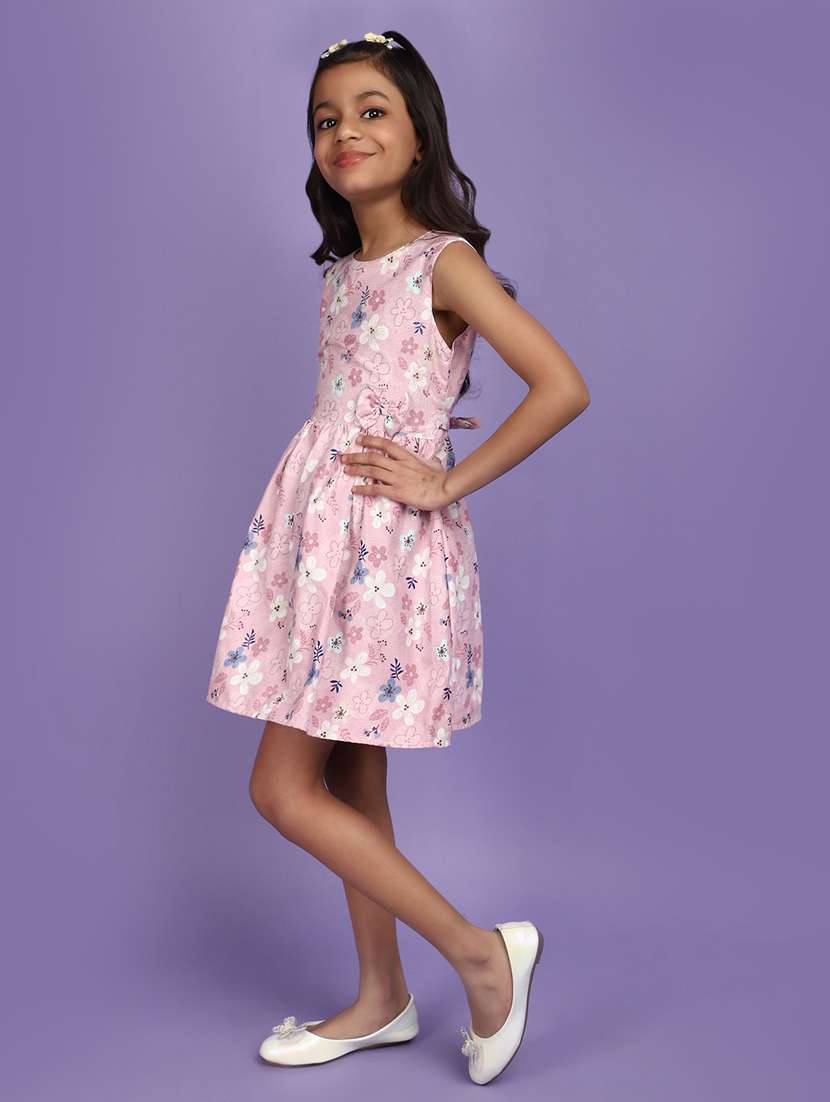 pink floral printed detailed frock - 20809741 -  Standard Image - 1