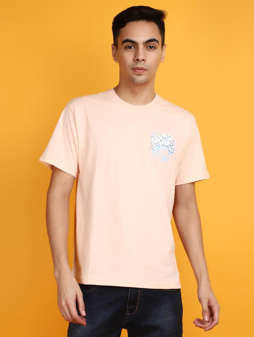men round neck front & back print t-shirt - 20809754 - Zoom Image - 0
