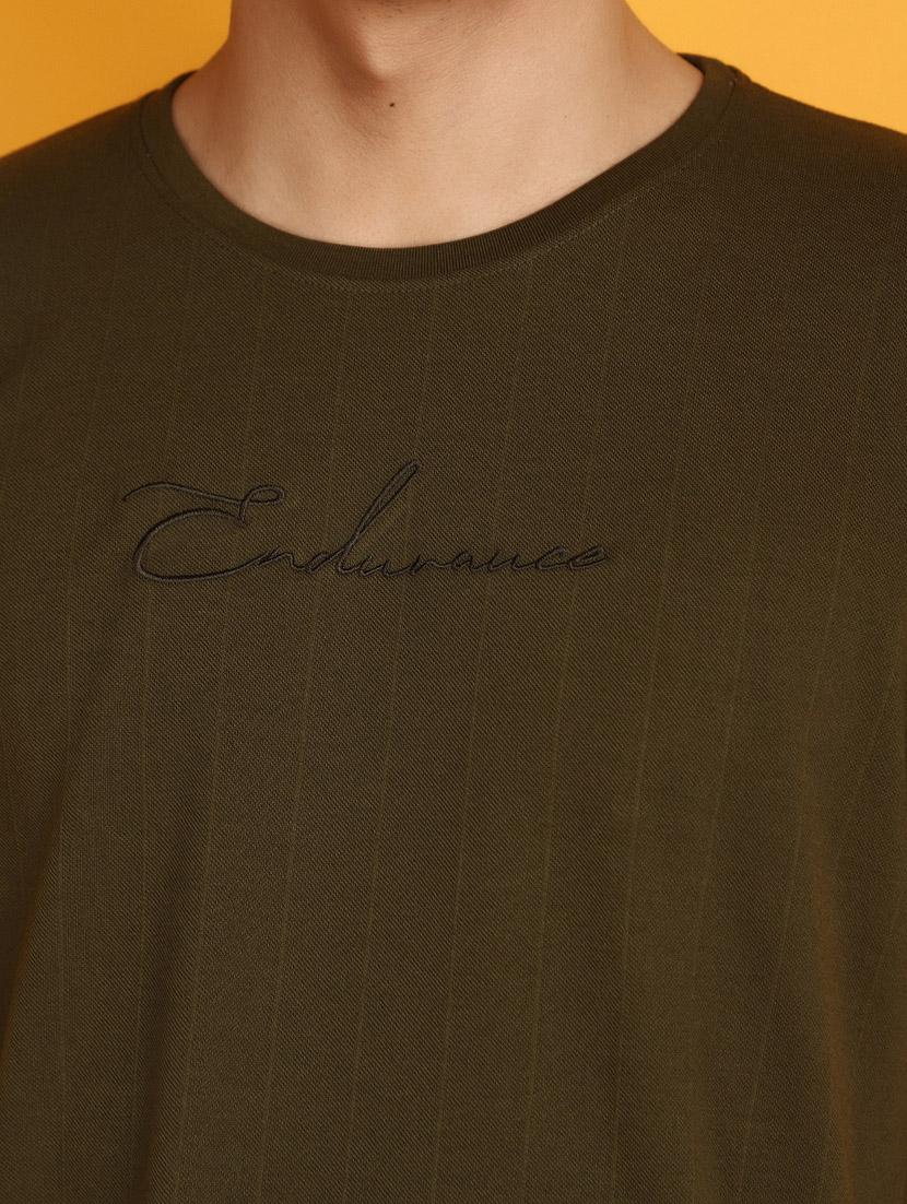 olive cotton chest print tshirt - 20809895 - Standard Image - 4