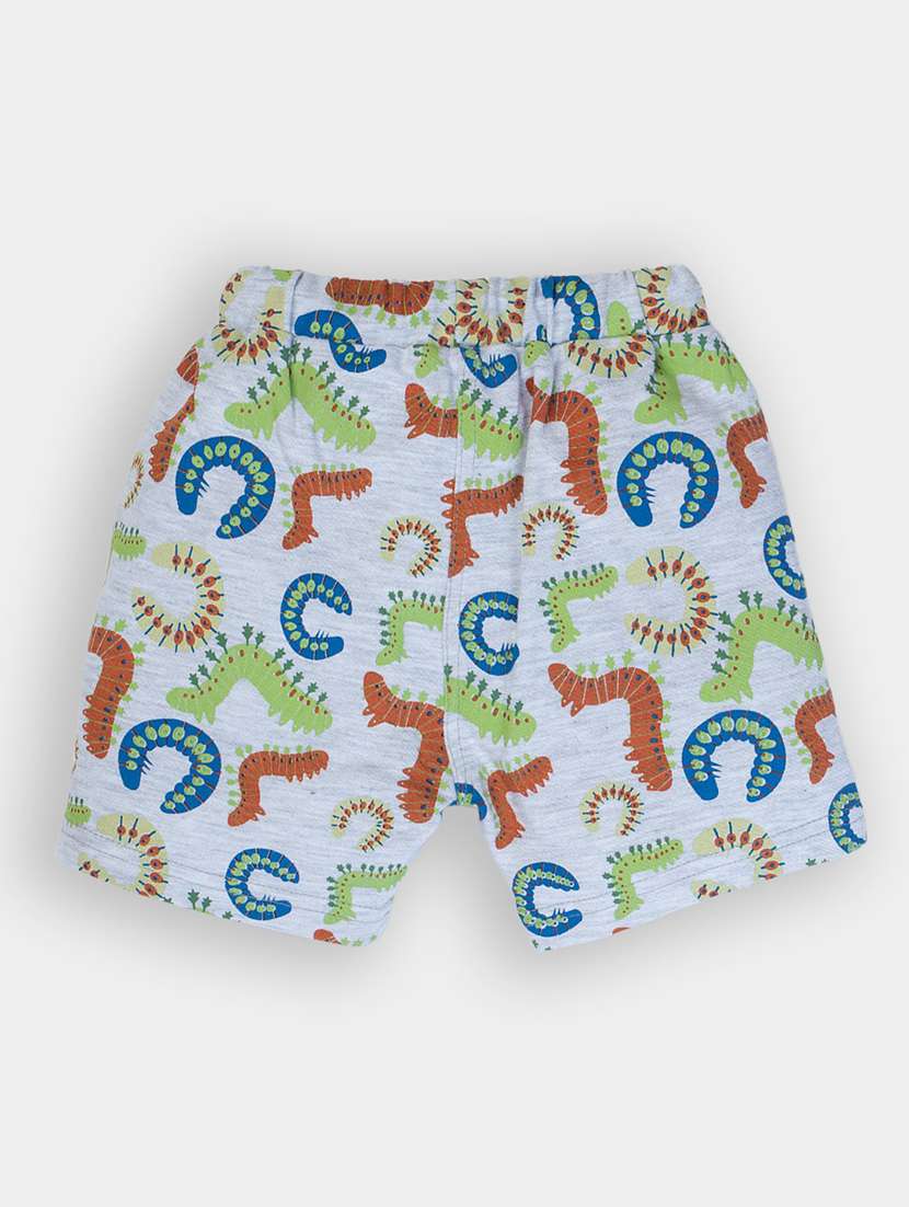 kids grey quirky printed shorts - 20810232 -  Standard Image - 1