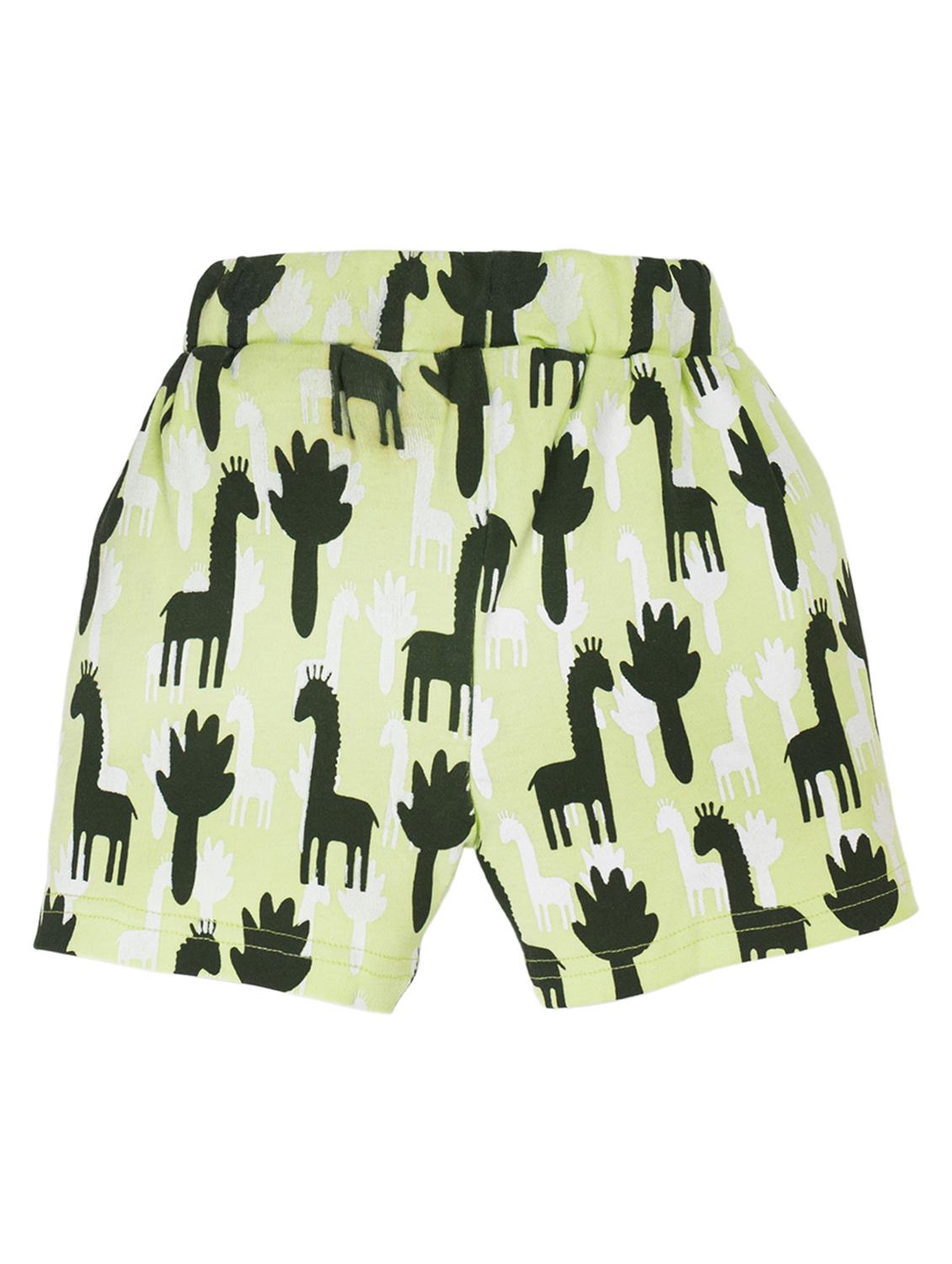 kids green quirky printed shorts - 20810238 - Standard Image - 1
