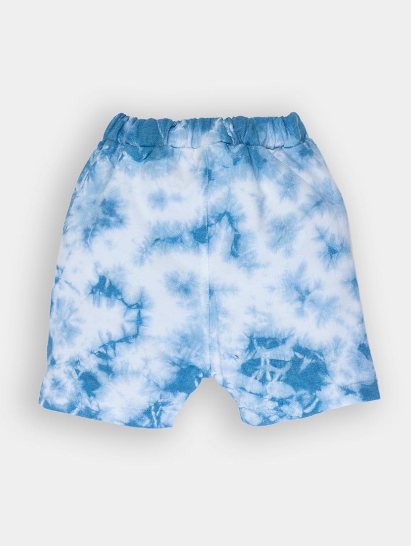 kids blue tie & dye printed shorts - 20810245 -  Standard Image - 1