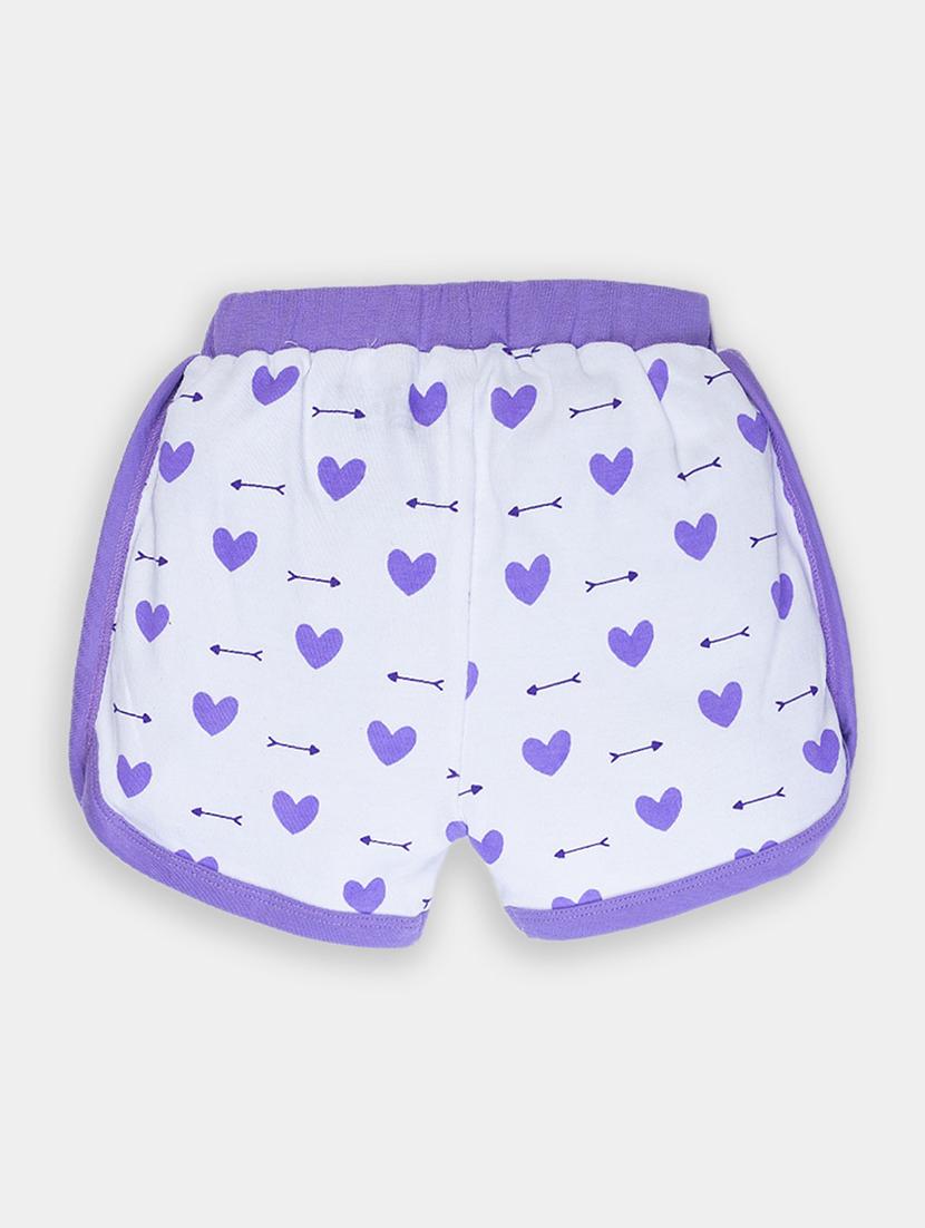 kids white & purple printed detailed shorts - 20810255 - Standard Image - 1