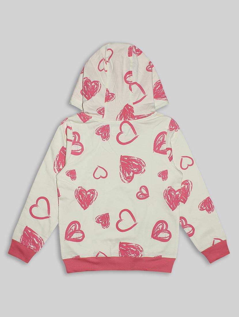 white cotton fleece all over print sweatshirt - 20810303 -  Standard Image - 1