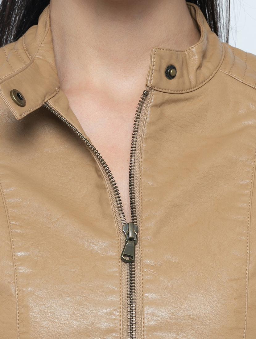 women brown solid full sleeve regular jacket - 20810418 - Standard Image - 4