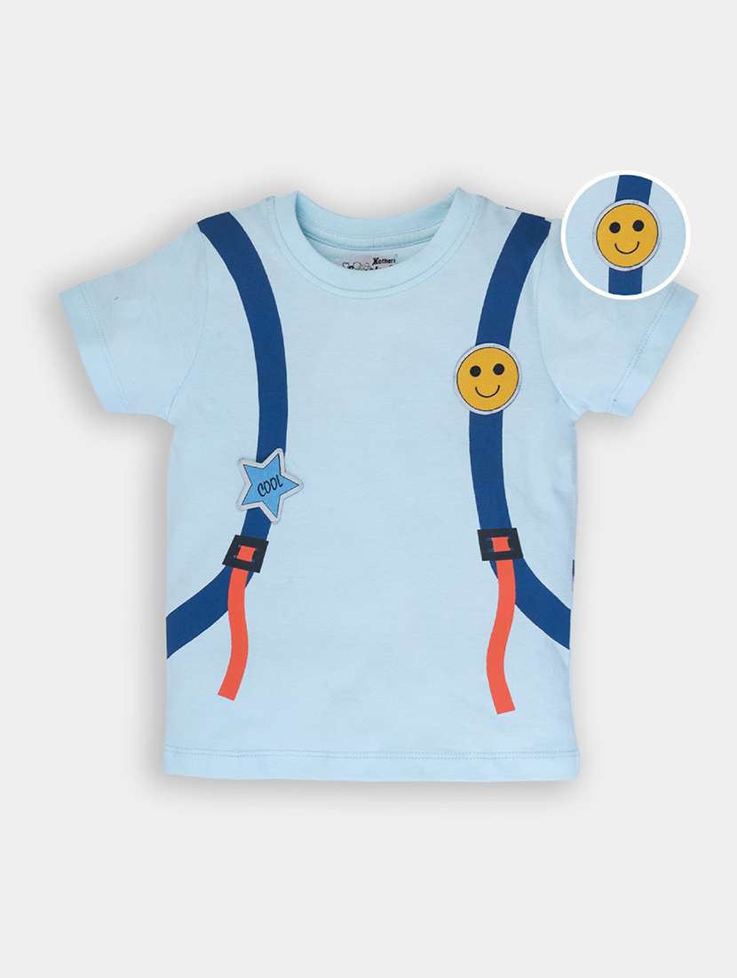 round neck back printed t-shirt