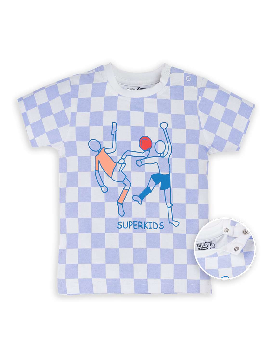 round neck checkered t-shirt 
