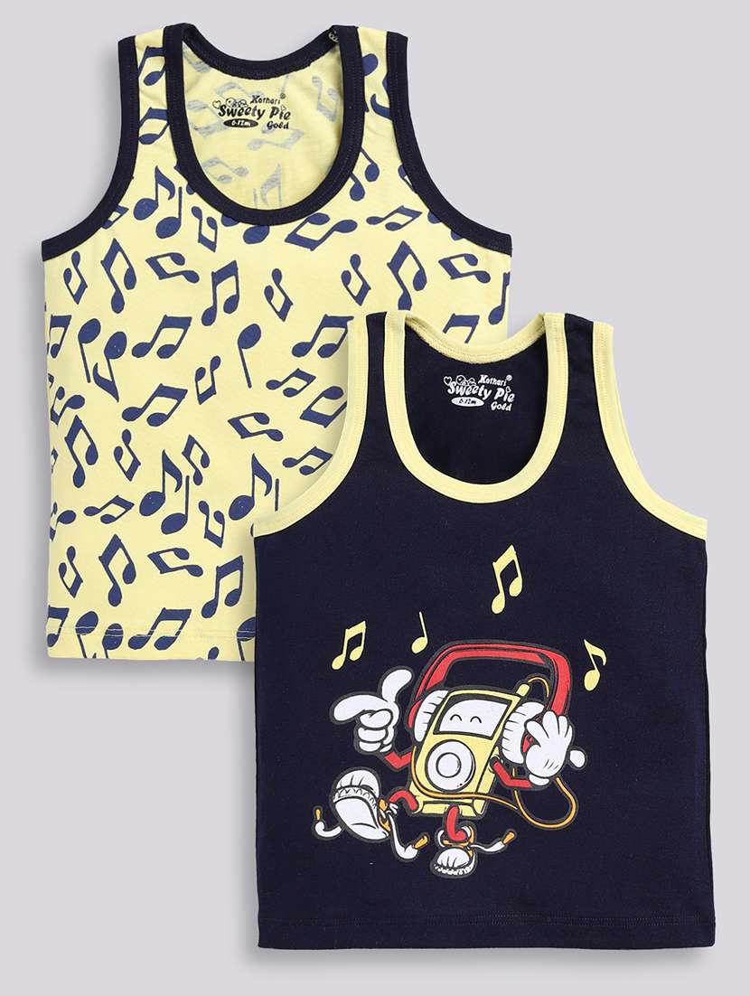 boys pack of 2 printed vests
