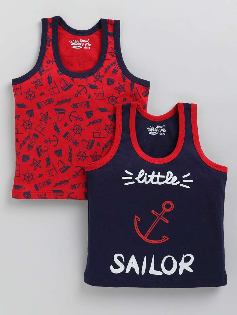 boys pack of 2 printed vests