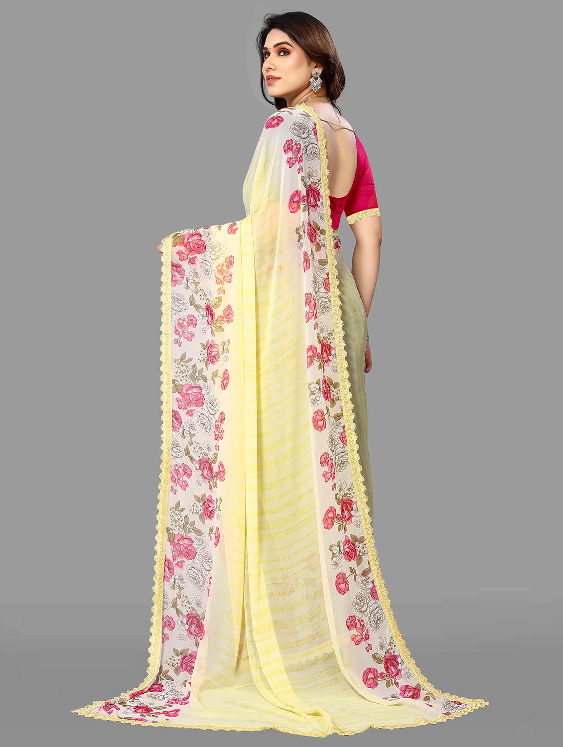 women floral bordered saree with blouse - 20810944 - Standard Image - 1