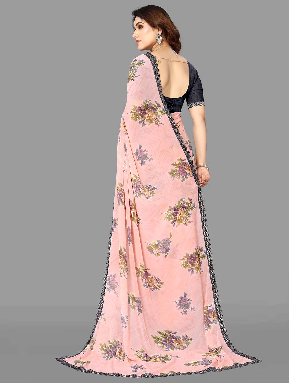 women floral printed saree with blouse - 20810948 -  Standard Image - 1