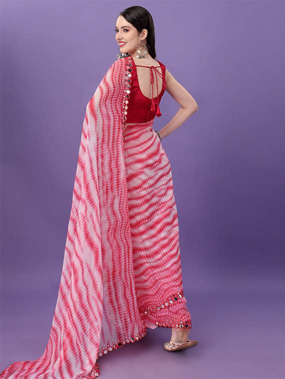 women shibori printed saree with blouse - 20810973 -  Standard Image - 1