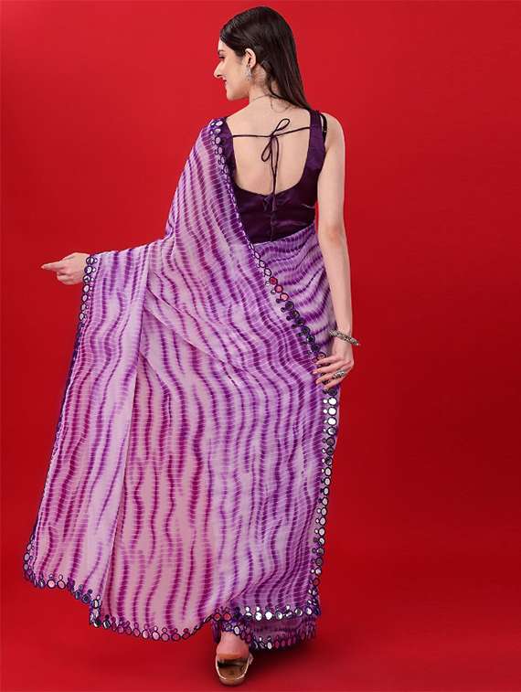 women shibori printed saree with blouse - 20810974 -  Standard Image - 1