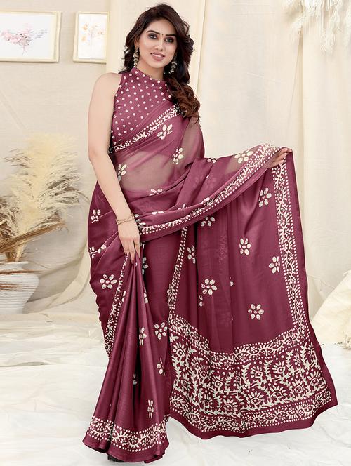 women batik printed saree with blouse - 20810979 -  Standard Image - 0