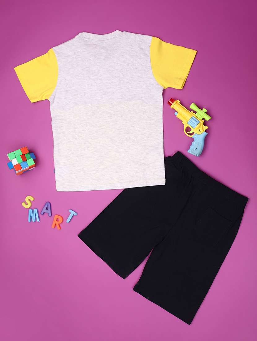 boys round neck printed shorts set - 20811732 -  Standard Image - 1
