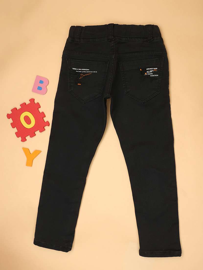solid black detailed denim jeans - 20811740 -  Standard Image - 1