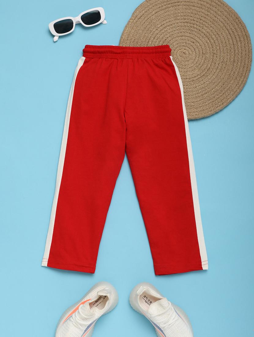 kids red color block track pants - 20811774 -  Standard Image - 1
