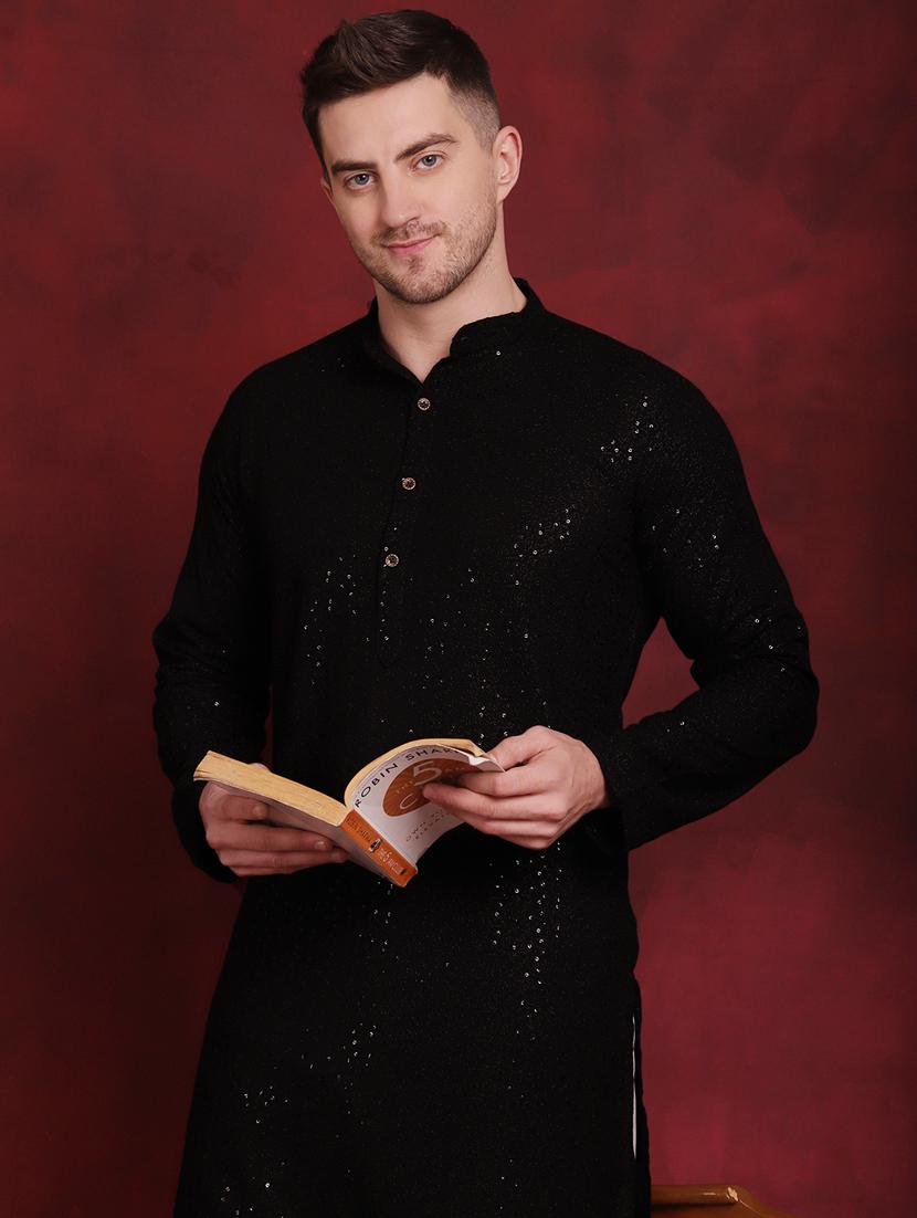 black viscose kurta - 20811848 - Standard Image - 4