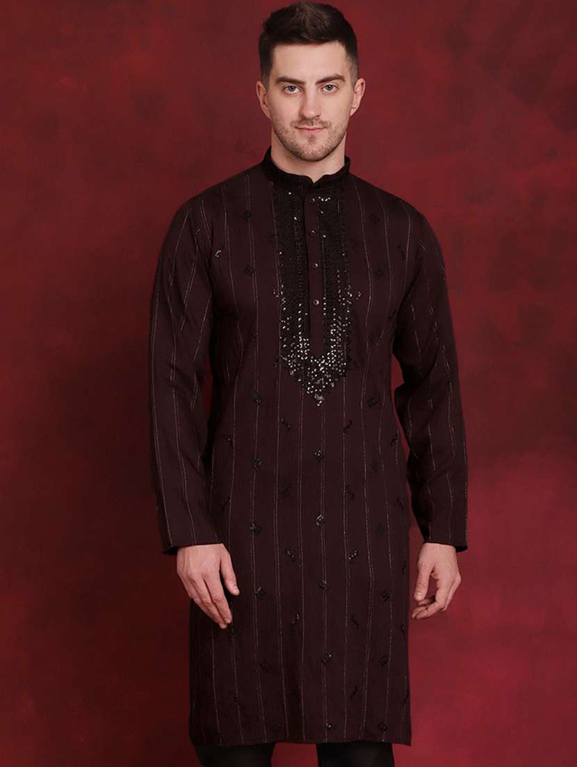 men embroidered long sleeve kurta - 20811867 - Zoom Image - 0