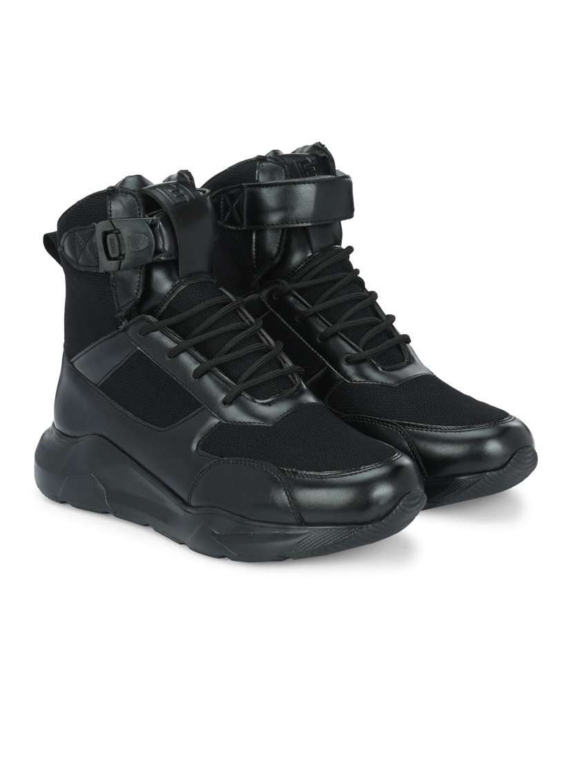men black high neck sneakers - 20811877 - Standard Image - 1
